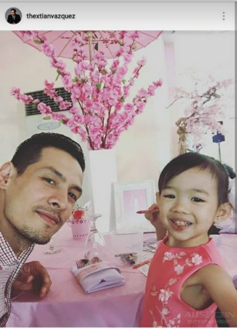 Christian Vasquez with his baby girl