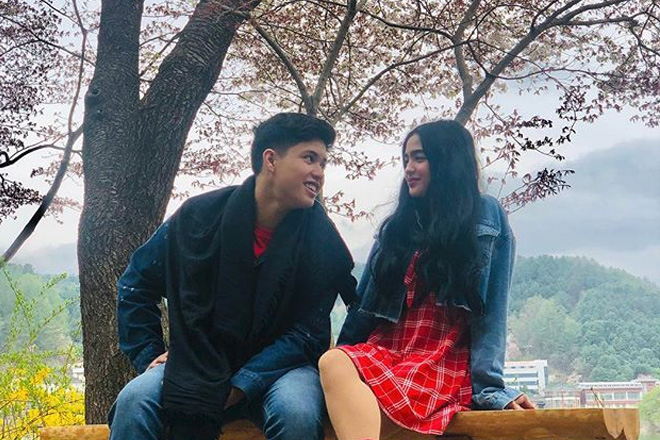 Kyle Echarri at Andrea Brillantes, sweet sa kanilang pose sa Nami Island |  ABS-CBN Entertainment